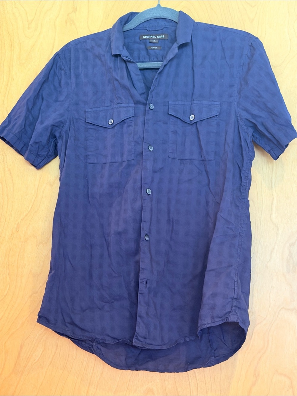 Michael Kors Men’s Short-Sleeve Button-Down Shirt — Deep Navy
